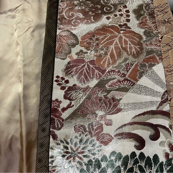 Montsuki Honolulu Vest Silk Samurai Inspired Lotus Brocade Rayon NWT 1970s - Picture 11 of 15